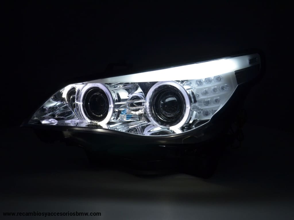 Faros Xenon Angel Eyes Led Bmw Serie 5 E60 / E61 03-04 Cromo Lights > Headlights