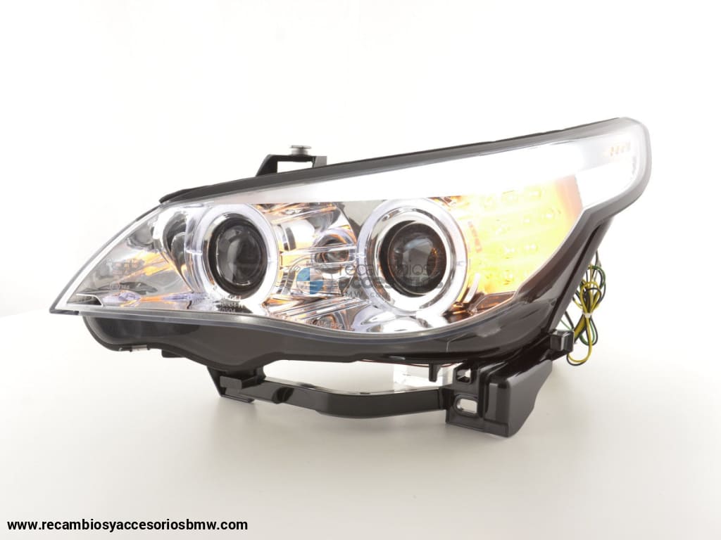 Faros Xenon Angel Eyes Led Bmw Serie 5 E60 / E61 03-04 Cromo Lights > Headlights