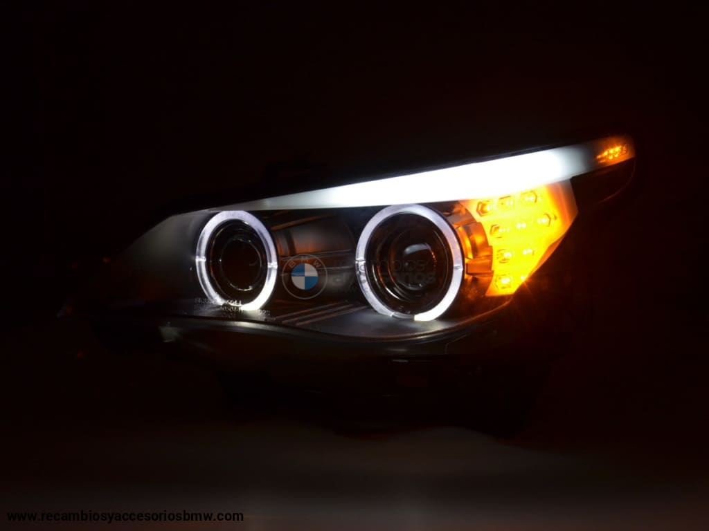 Faros Xenon Ojos De Angel Led Bmw Serie 5 E60/e61 03-04 Negro Lights > Headlights