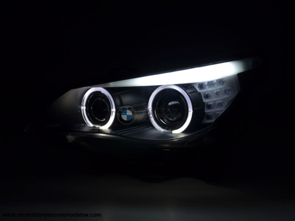 Faros Xenon Ojos De Angel Led Bmw Serie 5 E60/e61 03-04 Negro Lights > Headlights