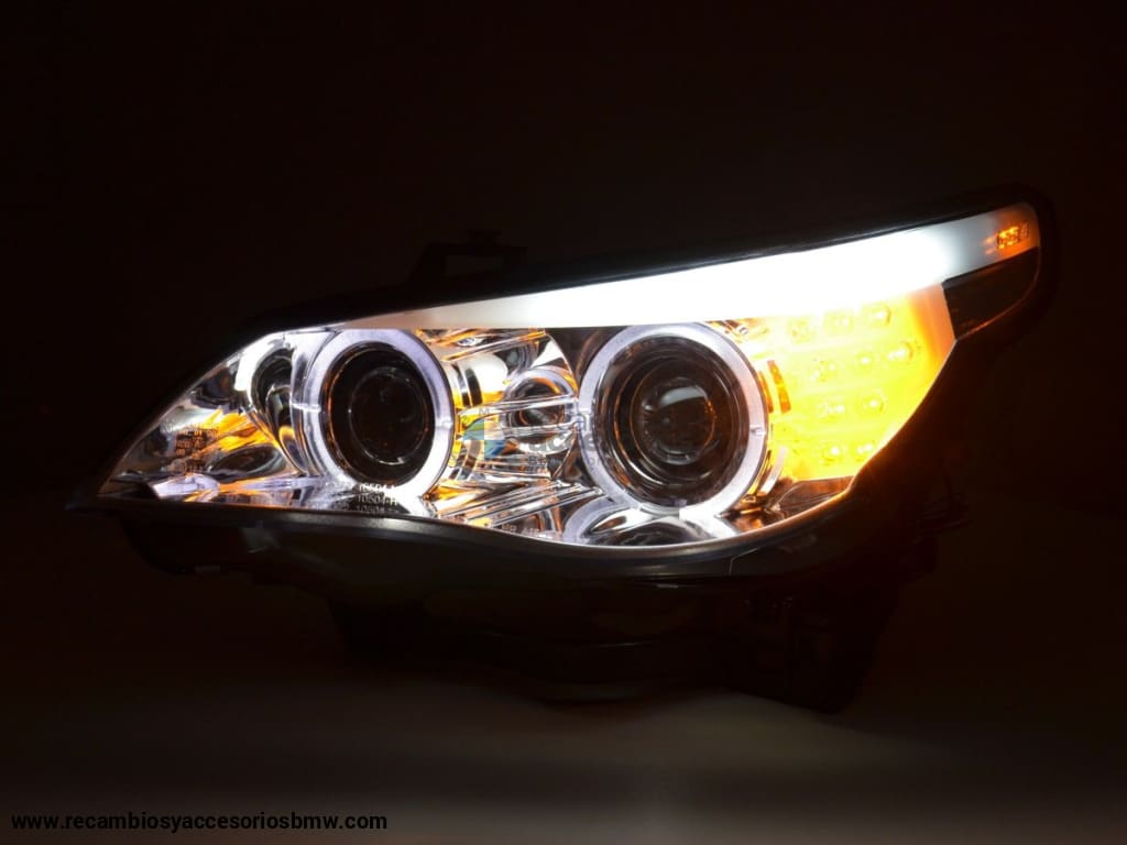 Faros Xenón Angel Eyes Led Bmw Serie 5 E60 / E61 05-07 Cromado Lights > Headlights