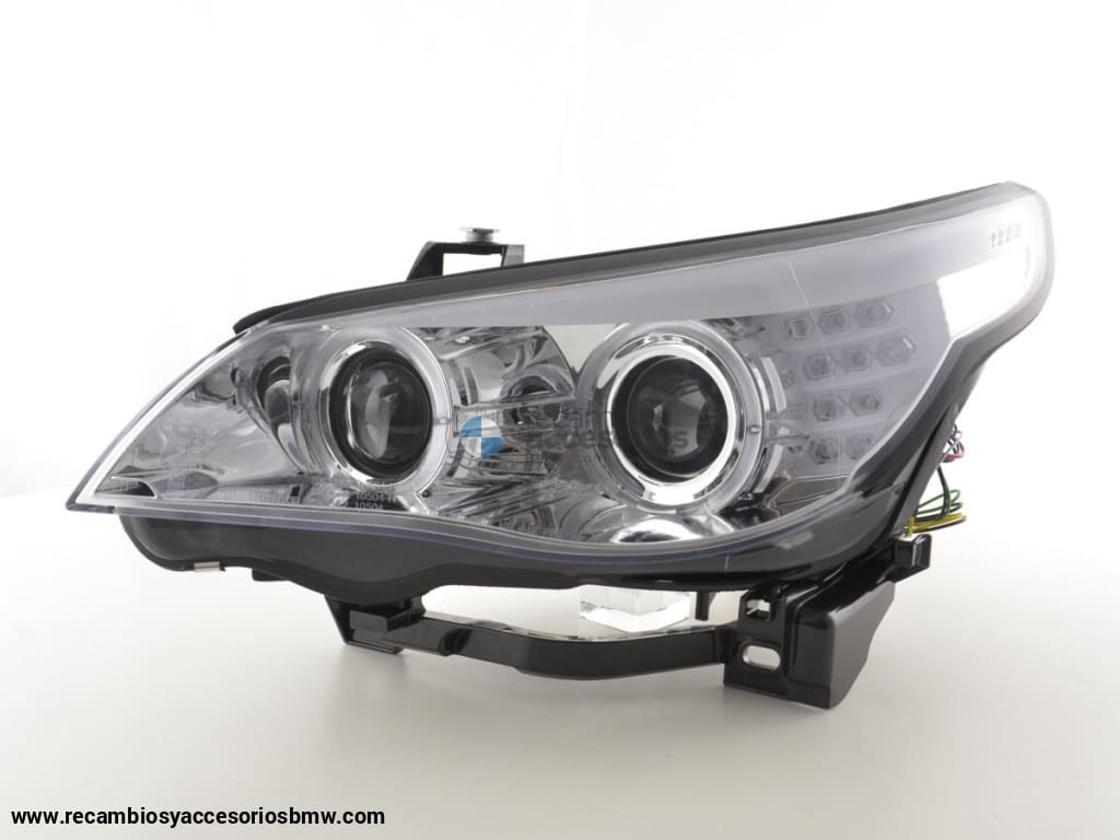 Faros Xenón Angel Eyes Led Bmw Serie 5 E60 / E61 05-07 Cromado Lights > Headlights