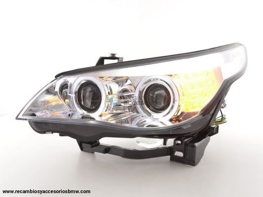 Faros Xenón Angel Eyes Led Bmw Serie 5 E60 / E61 05-07 Cromado Lights > Headlights