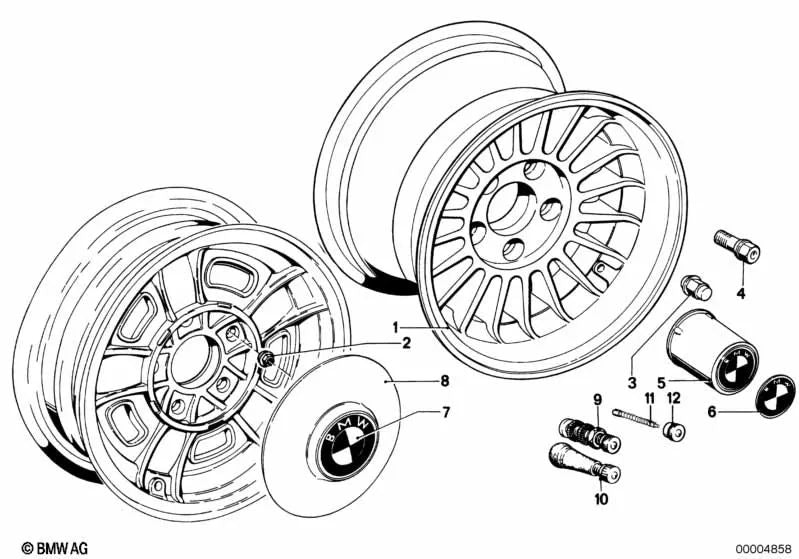 Tapacubos para BMW Serie 5 E12 (OEM 36131105834). Original BMW