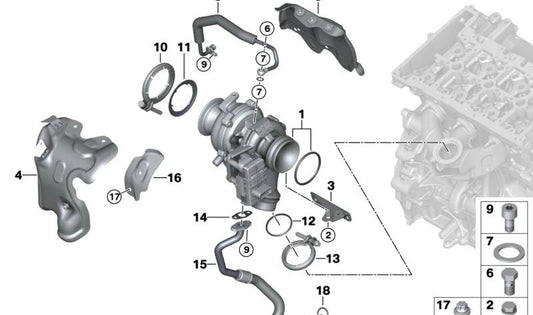 Línea de retorno para BMW F20N, F21N (OEM 11428513613). Original BMW