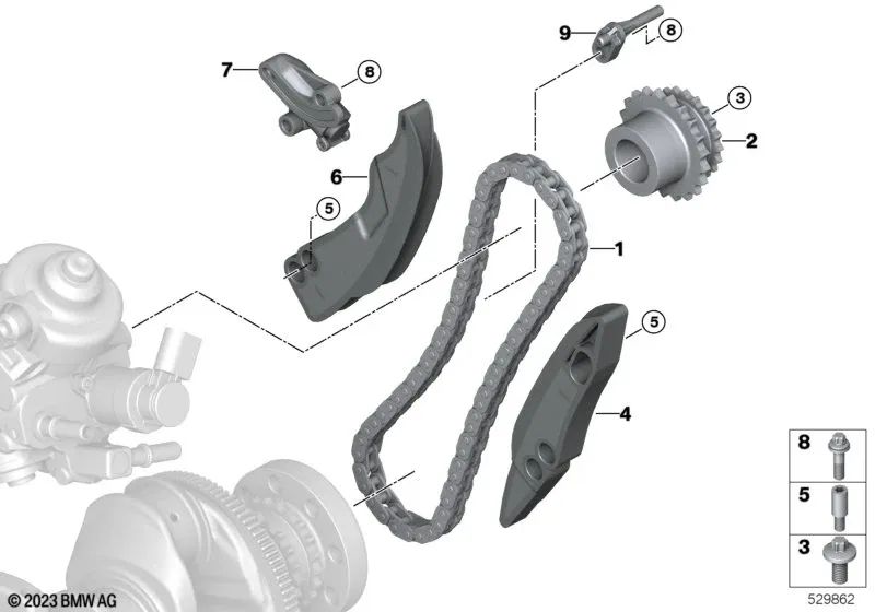 Tornillo ASA para BMW Serie 1 E81, E82, E87N, E88, F20, F21, F40, F52, Serie 2 F22, F23, F44, F45, F46, G42, U06, Serie 3 E90, E91, E92, E93, F30, F31, F34, F35N, G20, G21, G28, Serie 4 F32, F33, F36, G22, G23, G26, Serie 5 E60N, E61N, F07, F10, F11, G30,