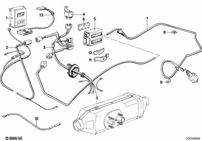 Abrazadera de Cable para BMW E21, E30, E12, E28, E34, E24, E23, E32 (OEM 63121364431). Original BMW.