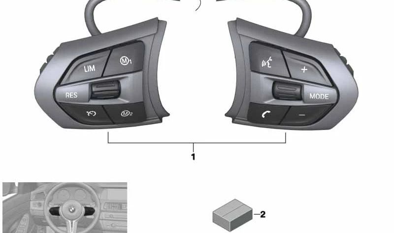 Módulo de Botões OEMPORT M-SPORT 61317849409 para BMW F87, F80, F82, F83, F10, F06, F12, F13, F85, F86. BMW original.