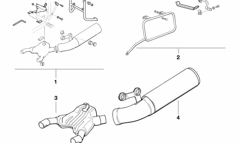 Front silencer for BMW E46, F30, F80 (OEM 18121338724). Original BMW