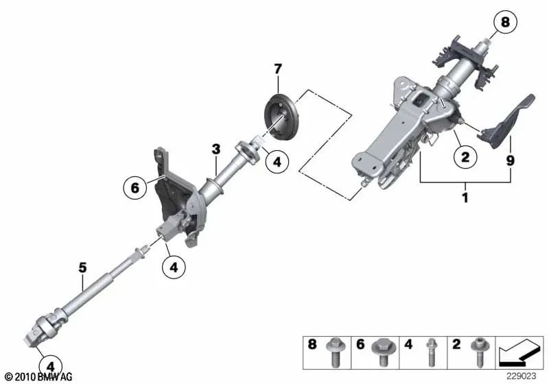 Junta universal para BMW F07, F10, F11, F06, F12, F13, F01, F02, F04 (OEM 32306859833). Original BMW.