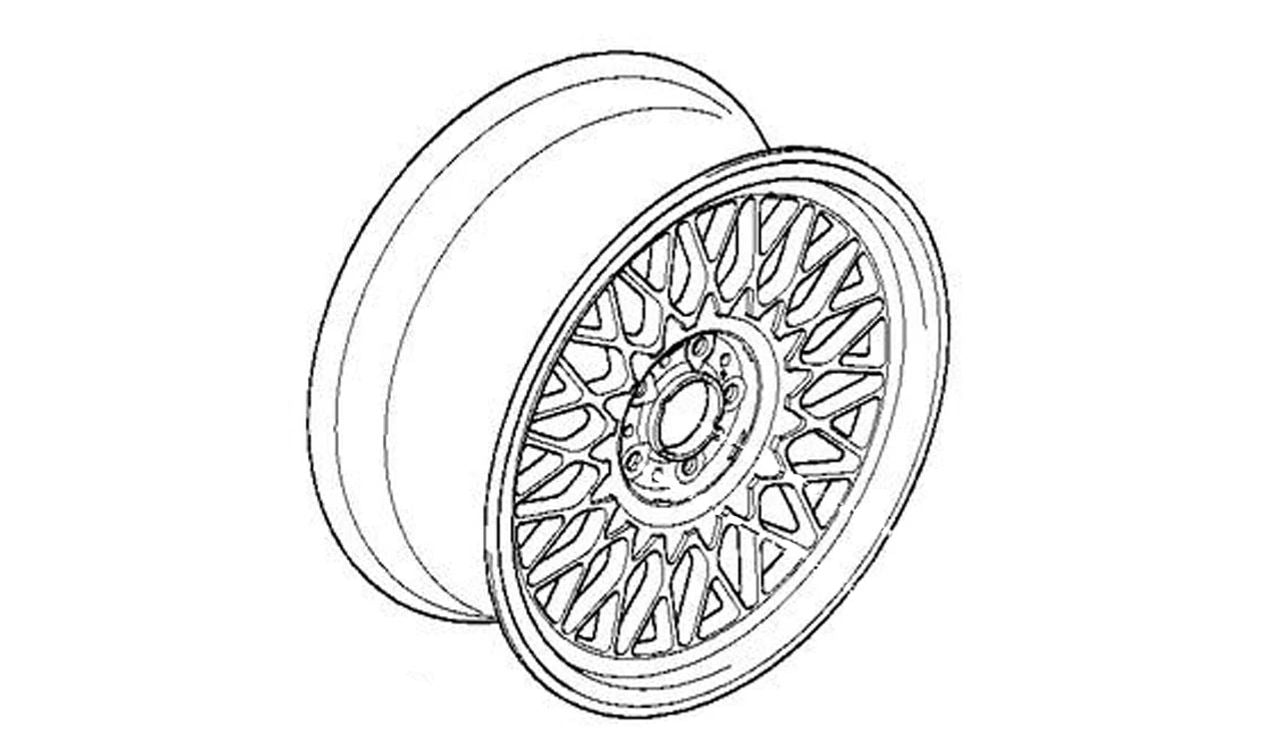 Llanta de aleación estilo cruzado 5 OEM 36112225518 para BMW E28, E34. Original BMW.