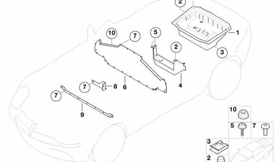 Soporte Separador Maletero Izquierdo para BMW E52 (OEM 51718243197). Original BMW