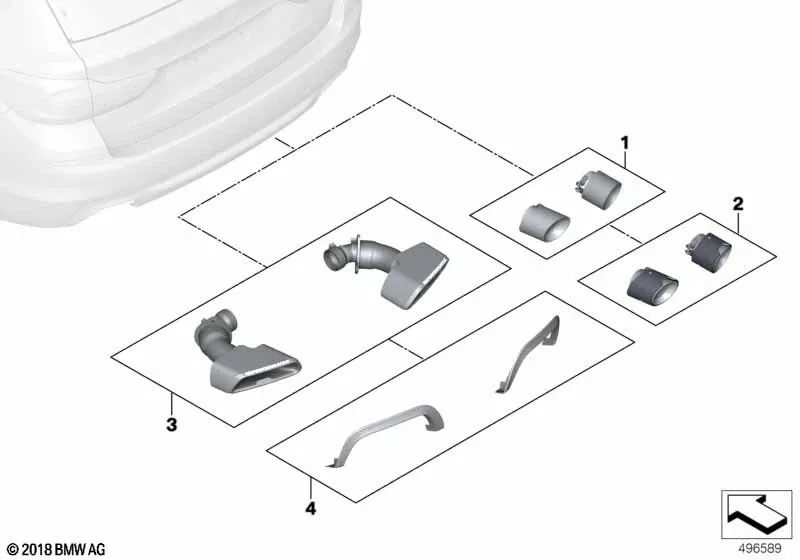 Conjunto de embellecedores recortados para BMW G31 (OEM 51122447340). Original BMW