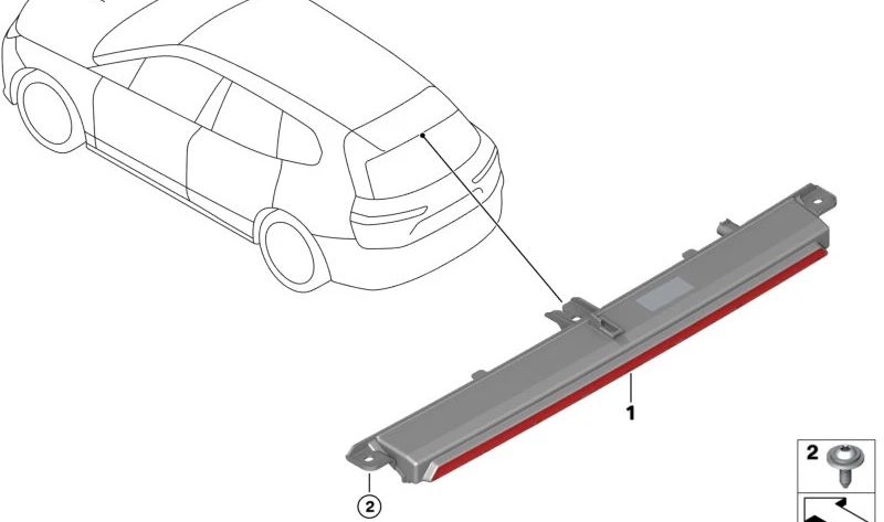 Third OEM brake light 63257953889 for BMW IX (I20). Original BMW.