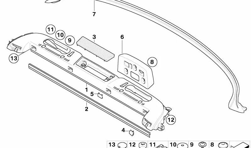 Tapas de protección contra vuelcos para BMW E93, E93N (OEM 54629140725). Original BMW