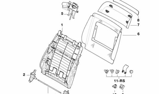 Accionamiento de Ajuste del Reposacabezas para BMW E39, E38 (OEM 67318352263). Original BMW