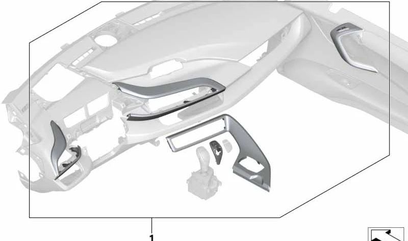 Molduras interiores de carbono para BMW I12 (OEM 51952412961). Original BMW