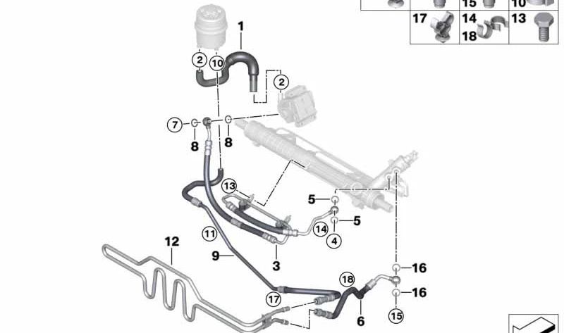 ARIGADA DE SLUVA DE REFRIGERANTE OEM 17117527134 para BMW E81, E82, E87, E88, E90, E91, E92, E93, E84. BMW original.