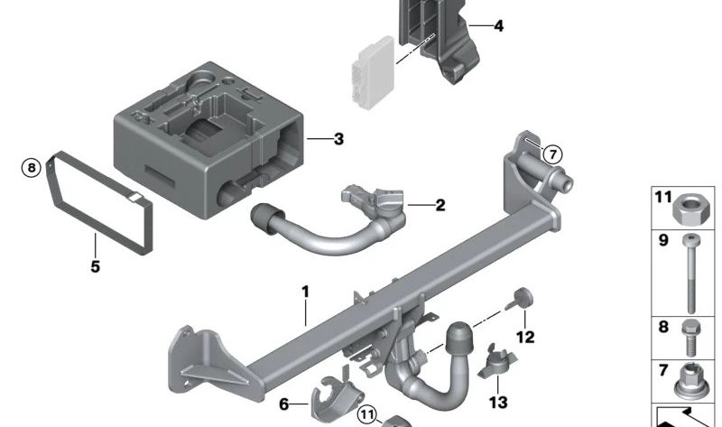 Soporte de enchufe OEM 71606885879 para BMW F40, F45, F46, F48, F39. Original BMW.