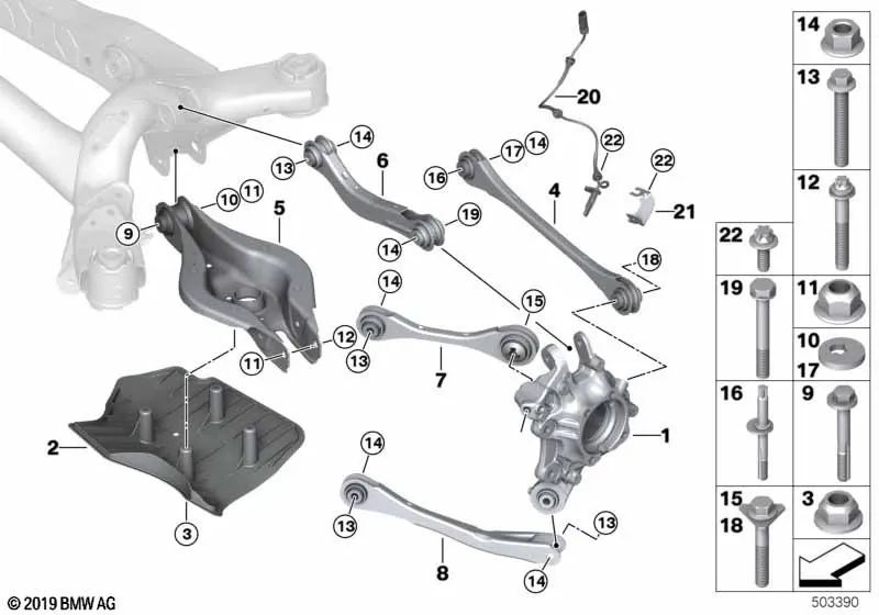 Soporte para BMW G42, G20, G28, G22, G29 (OEM 34526875111). Original BMW.