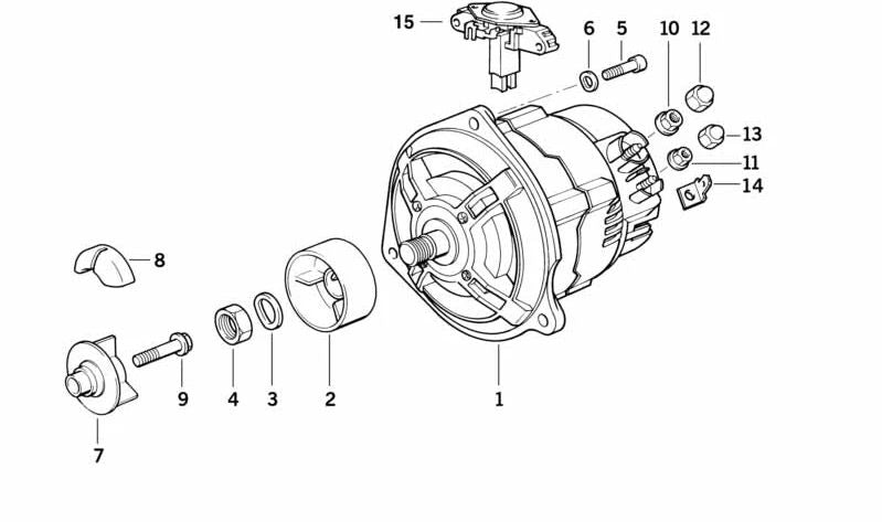 Anillo elástico para BMW Serie 5 E28, Serie 6 E24, Serie 7 E23, E32, Serie 8 E31, K K41 (OEM 07119933155). Original BMW.