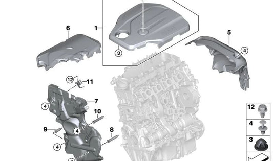 Parafuso espaçador OEM 11148573988 para BMW F20, F21, F22, F23, F30, F31, F34, F32, F33, F36. BMW originais.