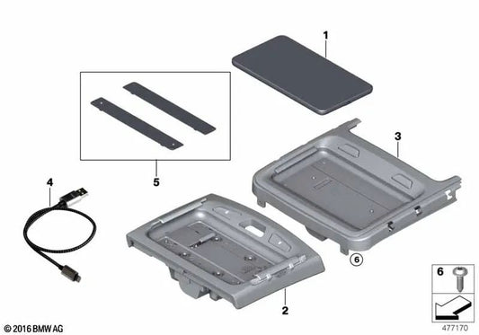 Snap-In-Tablet-Adapter für BMW 5er G38, G38N, 7er G11, G11N, G12, G12N (OEM 84106803293). Original BMW.