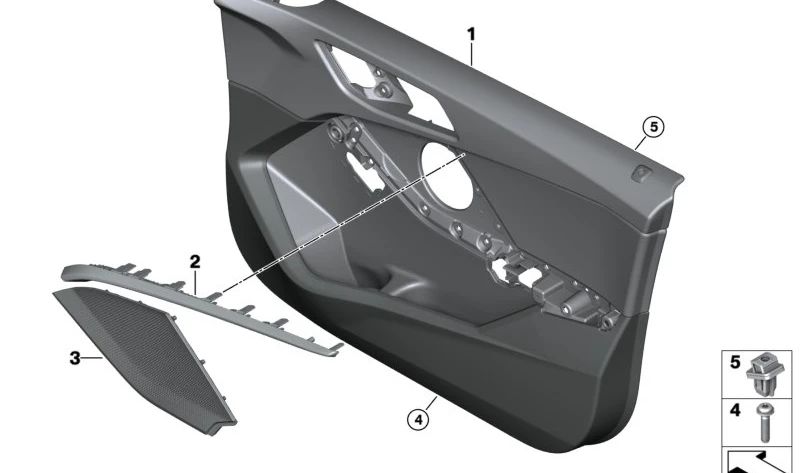 Revestimiento de puerta delantero derecho para BMW F40 (OEM 51419893818). Original BMW