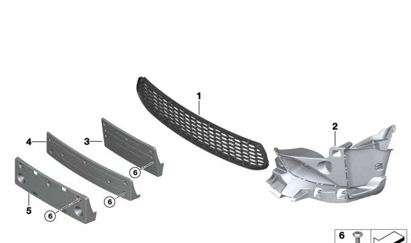 Inserto Parachoques Delantero Derecho para BMW F87, F87N (OEM 51118067022). Original BMW.