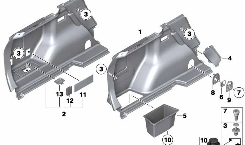 Cubierta del soporte del respaldo izquierdo OEM 51482991383 para BMW (E84). Original BMW.