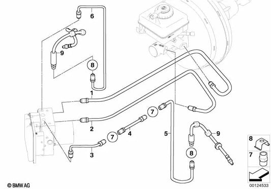 Tubería con funda protectora para BMW Serie 5 E60, E60N, E61 Serie 6 E63, E64 (OEM 34326772473). Original BMW