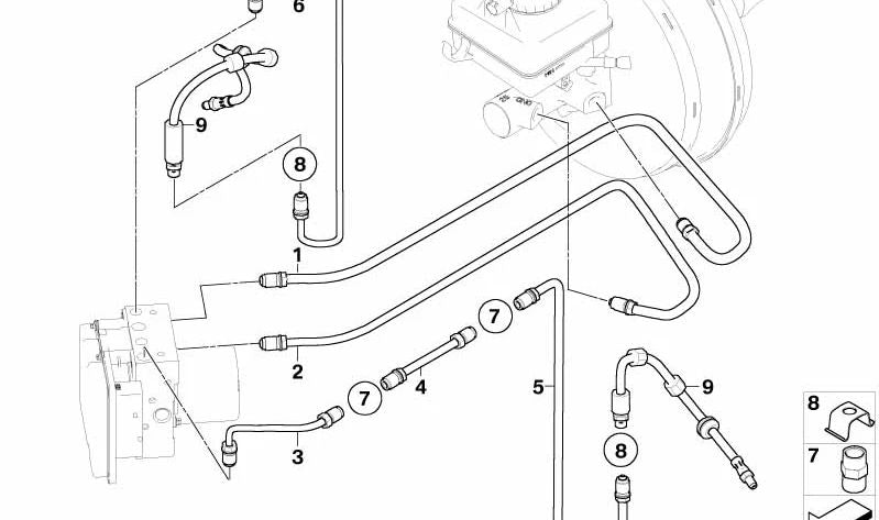 Pipe with protective sleeve for BMW 5 Series E60N, E61N, 6 Series E63N, E64N (OEM 34326771593). Original BMW.