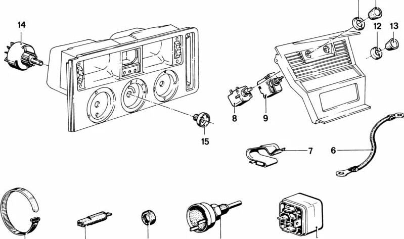 Interruptor de temperatura para BMW E21 (OEM 61311367652). Original BMW