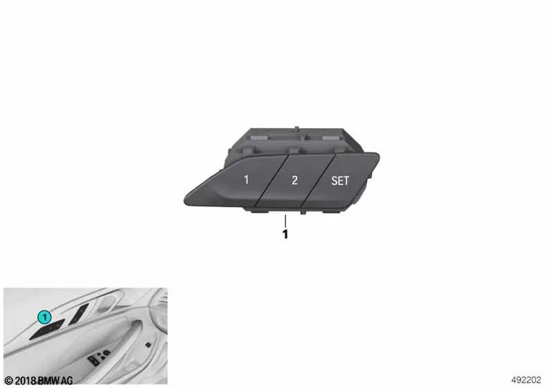 Unidad de control de memoria del asiento derecho para BMW Serie 4 G22, G23, G26, G82, G83, Serie 8 F91, F92, G14, G15 (OEM 61319867158). Original BMW.