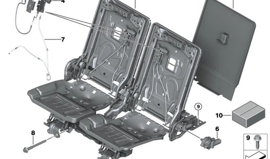 Rückwandbeschichtung 3. Reihe Rechtssitze für BMW X7 G07, G07N (OEM 52307499842). Original BMW