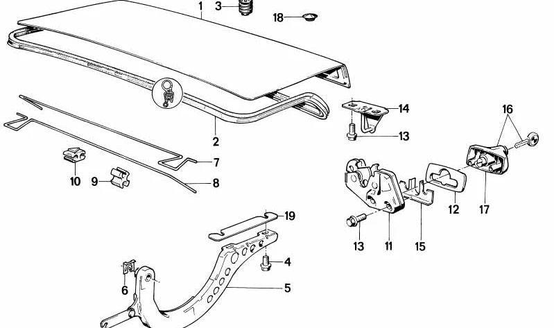 Muelle de torsión derecho OEM 41621937496 para BMW E30. Original BMW.