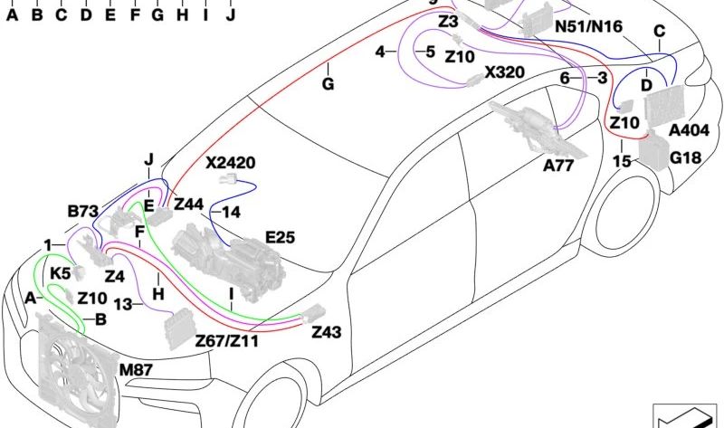 Cabo de alimentação OEM 61125A7C9E5 para BMW G70. BMW original.