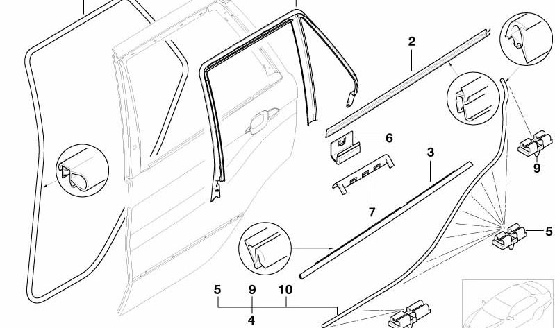 Abrazadera para BMW X5 E53 (OEM 51337008409). Original BMW