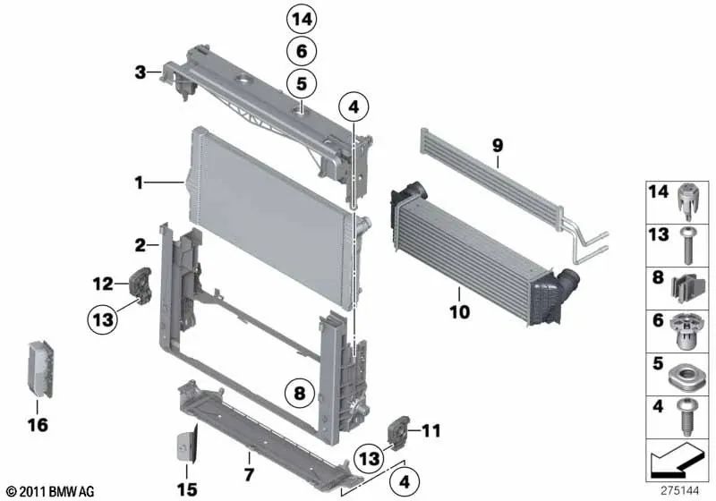 Enfriador de Dirección Asistida para BMW F07, F10, F11, F06, F12, F13, F01, F02 (OEM 17117570100). Original BMW.