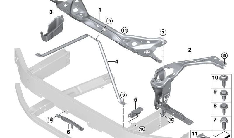 V-Strebe para BMW X1 U11, X2 U10 (OEM 51649883566). Original BMW