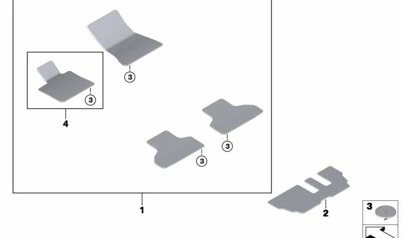 Juego de Alfombrillas para BMW F15, F85 (OEM 51477439864). Original BMW