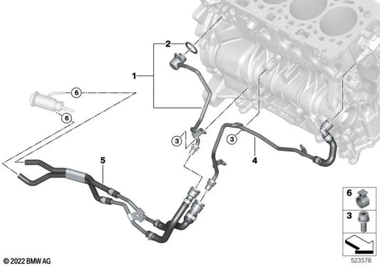 Conducción módulo dosificador para BMW Serie 5 G30, G31 Serie 6 G32, X3 G01, X4 G02, X5 G05 (OEM 17128581027). Original BMW.