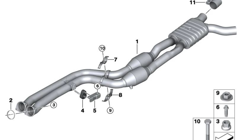 Obere Klemme für BMW F87N, F80, F82, F83 (OEM 18307850436). Original BMW.