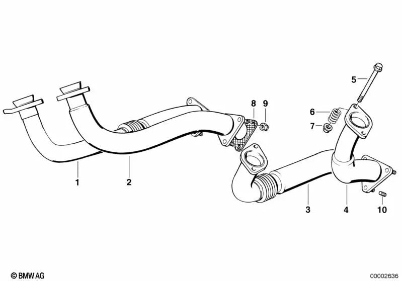 Tubo de escape para BMW E32, E31 (OEM 11761716367). Original BMW