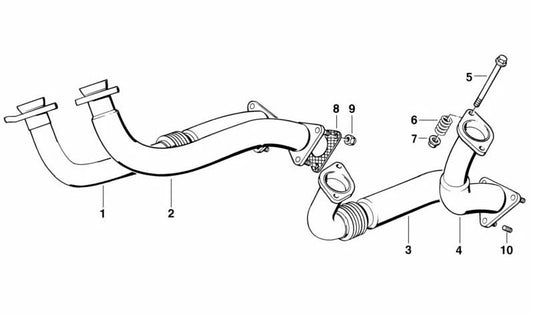 Tubo de escape para BMW Serie 7 E32, Serie 8 E31 (OEM 18311716774). Original BMW