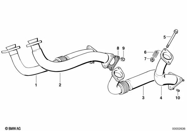 Tubo de escape para BMW E32, E31 (OEM 11761716367). Original BMW