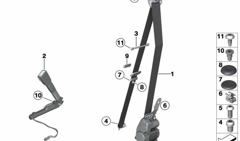 Soporte columna C izquierda para BMW F21, F21N, F33 (OEM 41007297985). Original BMW.