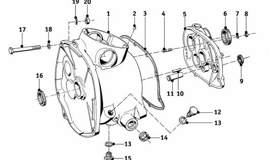 Retén de eje OEM 23111006124 para BMW E23, E24, E28, E30, E32, E34, E36, E38, E39, E46, E53, E60, E61, E63, E65, E66, E70, E71, E83, F01, F02. Original BMW.