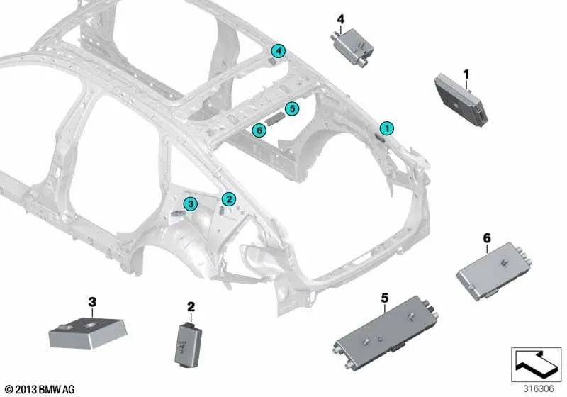 Filtro de supresión de interferencias para BMW Serie 3 F34, F34N, Serie 4 F36, F36N (OEM 65209267254). Original BMW.