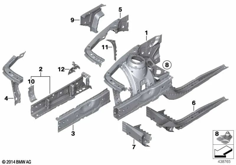 Right Fender Extension Bracket for BMW F22, F87, F32, F36, F82 (OEM 41007321724). Original BMW